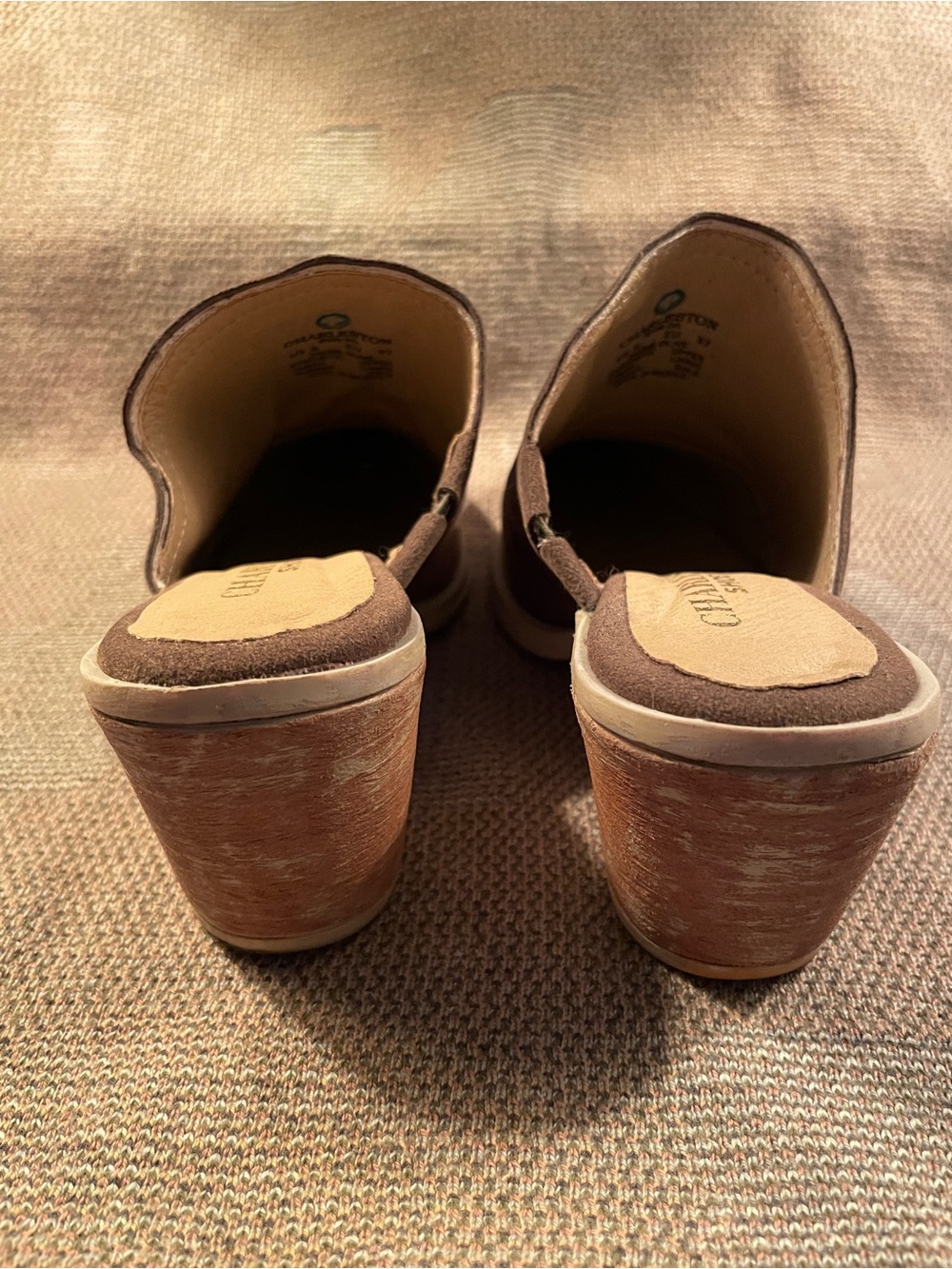 Charleston Shoe Co. Tahoe Mules Olive Suede - Picture 4 of 4